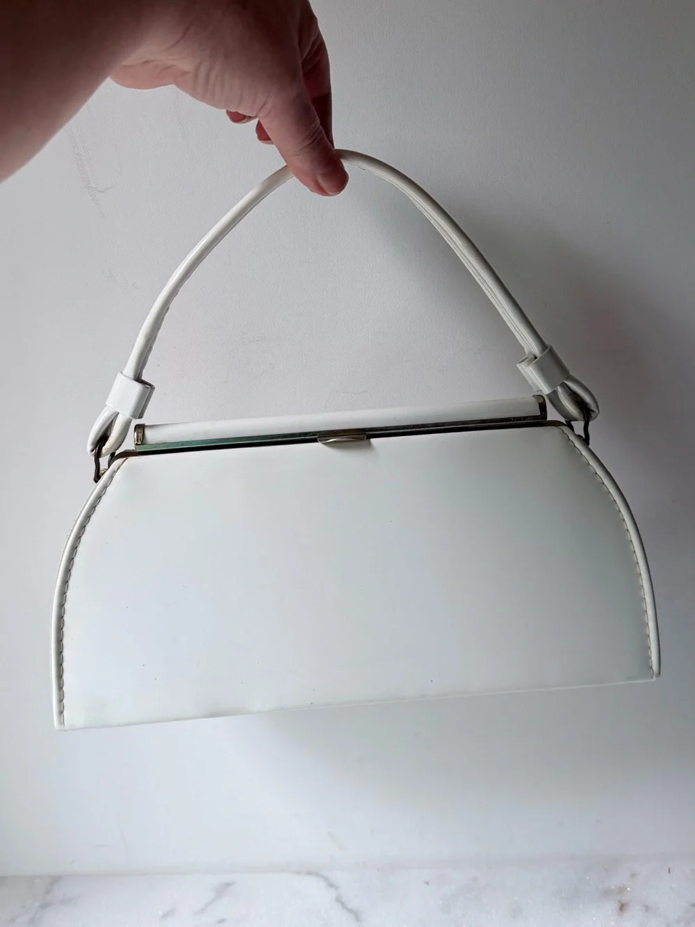 Vintage Classic White Top-Handle Women's Bag by Aetna USA.